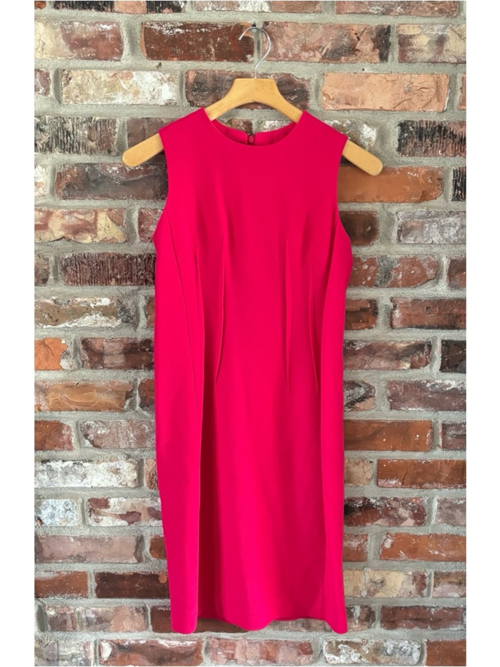 Akris Pink Wool Sleeveless Seamed Sheath Dress, 6